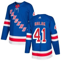 Men's Adidas New York Rangers Jaroslav Halak Royal Blue Home Jersey - Authentic