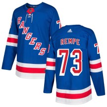 Men's Adidas New York Rangers Matt Rempe Royal Blue Home Jersey - Authentic