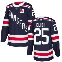 Men's Adidas New York Rangers Anton Blidh Navy Blue 2018 Winter Classic Home Jersey - Authentic