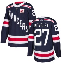 Men's Adidas New York Rangers Alex Kovalev Navy Blue 2018 Winter Classic Home Jersey - Authentic