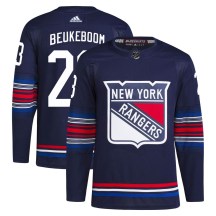 Men's Adidas New York Rangers Jeff Beukeboom Navy Alternate Primegreen Jersey - Authentic