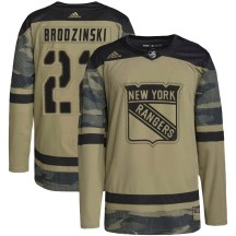 Youth Adidas New York Rangers Jonny Brodzinski Camo Military Appreciation Practice Jersey - Authentic