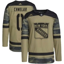 Youth Adidas New York Rangers Jaroslav Chmelar Camo Military Appreciation Practice Jersey - Authentic