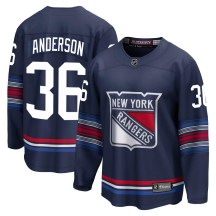 Youth Fanatics Branded New York Rangers Glenn Anderson Navy Breakaway Alternate Jersey - Premier