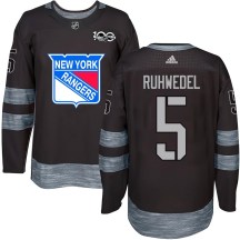 Youth New York Rangers Chad Ruhwedel Black 1917-2017 100th Anniversary Jersey - Authentic