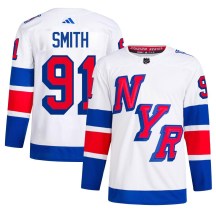 Men's Adidas New York Rangers Reilly Smith White 2024 Stadium Series Primegreen Jersey - Authentic