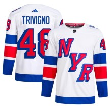 Men's Adidas New York Rangers Bobby Trivigno White 2024 Stadium Series Primegreen Jersey - Authentic