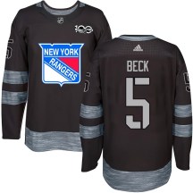 Men's New York Rangers Barry Beck Black 1917-2017 100th Anniversary Jersey - Authentic