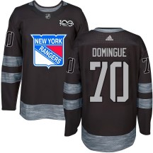 Men's New York Rangers Louis Domingue Black 1917-2017 100th Anniversary Jersey - Authentic