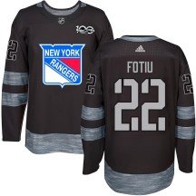 Men's New York Rangers Nick Fotiu Black 1917-2017 100th Anniversary Jersey - Authentic