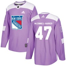 Men's Adidas New York Rangers Bryce McConnell-Barker Purple Fights Cancer Practice Jersey - Authentic