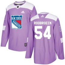 Men's Adidas New York Rangers Dylan Roobroeck Purple Fights Cancer Practice Jersey - Authentic