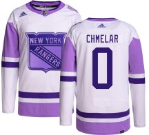 Men's Adidas New York Rangers Jaroslav Chmelar Hockey Fights Cancer Jersey - Authentic