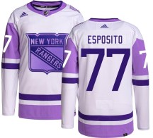 Men's Adidas New York Rangers Phil Esposito Hockey Fights Cancer Jersey - Authentic