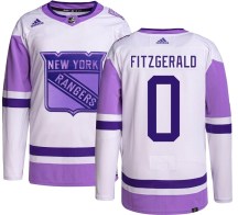 Men's Adidas New York Rangers Casey Fitzgerald Hockey Fights Cancer Jersey - Authentic