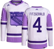 Men's Adidas New York Rangers Casey Fitzgerald Hockey Fights Cancer Jersey - Authentic