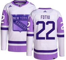 Men's Adidas New York Rangers Nick Fotiu Hockey Fights Cancer Jersey - Authentic