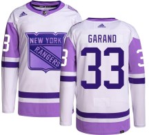 Men's Adidas New York Rangers Dylan Garand Hockey Fights Cancer Jersey - Authentic