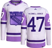 Men's Adidas New York Rangers Bryce McConnell-Barker Hockey Fights Cancer Jersey - Authentic