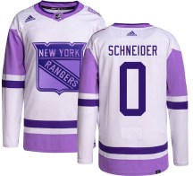 Men's Adidas New York Rangers Braden Schneider Hockey Fights Cancer Jersey - Authentic