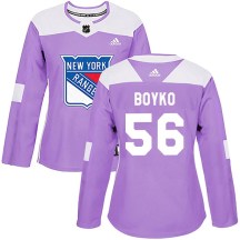 Women's Adidas New York Rangers Talyn Boyko Purple Fights Cancer Practice Jersey - Authentic