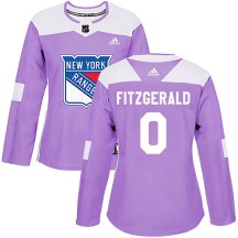 Women's Adidas New York Rangers Casey Fitzgerald Purple Fights Cancer Practice Jersey - Authentic