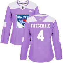 Women's Adidas New York Rangers Casey Fitzgerald Purple Fights Cancer Practice Jersey - Authentic