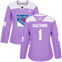 Women's Adidas New York Rangers Eddie Giacomin Purple Fights Cancer Practice Jersey - Authentic