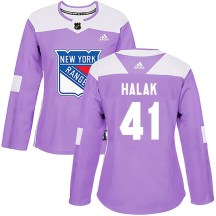 Women's Adidas New York Rangers Jaroslav Halak Purple Fights Cancer Practice Jersey - Authentic