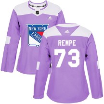 Women's Adidas New York Rangers Matt Rempe Purple Fights Cancer Practice Jersey - Authentic