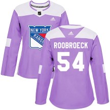 Women's Adidas New York Rangers Dylan Roobroeck Purple Fights Cancer Practice Jersey - Authentic