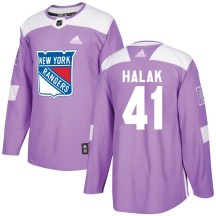 Youth Adidas New York Rangers Jaroslav Halak Purple Fights Cancer Practice Jersey - Authentic