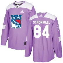 Youth Adidas New York Rangers Malte Stromwall Purple Fights Cancer Practice Jersey - Authentic