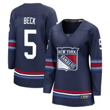 Women's Fanatics Branded New York Rangers Barry Beck Navy Breakaway Alternate Jersey - Premier