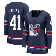 Women's Fanatics Branded New York Rangers Jaroslav Halak Navy Breakaway Alternate Jersey - Premier