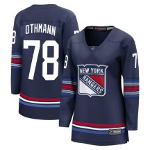 Women's Fanatics Branded New York Rangers Brennan Othmann Navy Breakaway Alternate Jersey - Premier