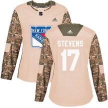 Women's Adidas New York Rangers Kevin Stevens Camo Veterans Day Practice Jersey - Authentic