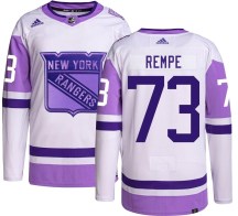 Youth Adidas New York Rangers Matt Rempe Hockey Fights Cancer Jersey - Authentic