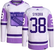 Youth Adidas New York Rangers Adam Sykora Hockey Fights Cancer Jersey - Authentic