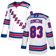 Men's Adidas New York Rangers Ryder Korczak White Jersey - Authentic