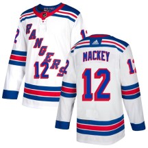 Men's Adidas New York Rangers Connor Mackey White Jersey - Authentic