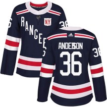 Women's Adidas New York Rangers Glenn Anderson Navy Blue 2018 Winter Classic Home Jersey - Authentic