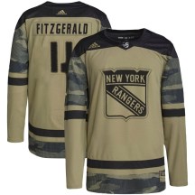 Men's Adidas New York Rangers Casey Fitzgerald Camo Military Appreciation Practice Jersey - Authentic