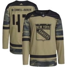 Men's Adidas New York Rangers Bryce McConnell-Barker Camo Military Appreciation Practice Jersey - Authentic