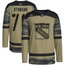 Men's Adidas New York Rangers Brennan Othmann Camo Military Appreciation Practice Jersey - Authentic