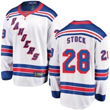 Youth Fanatics Branded New York Rangers P.j. Stock White Away Jersey - Breakaway