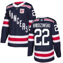 Youth Adidas New York Rangers Jonny Brodzinski Navy Blue 2018 Winter Classic Home Jersey - Authentic