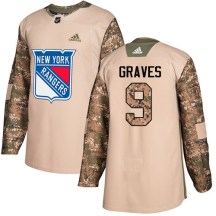 Youth Adidas New York Rangers Adam Graves Camo Veterans Day Practice Jersey - Authentic