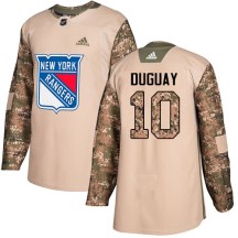 Men's Adidas New York Rangers Ron Duguay Camo Veterans Day Practice Jersey - Authentic